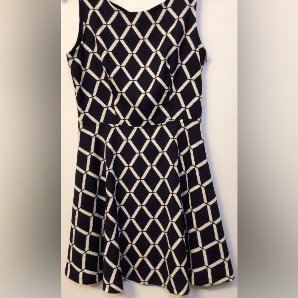 Altar’d state navy cream sleeveless dress with back bow detail size medium